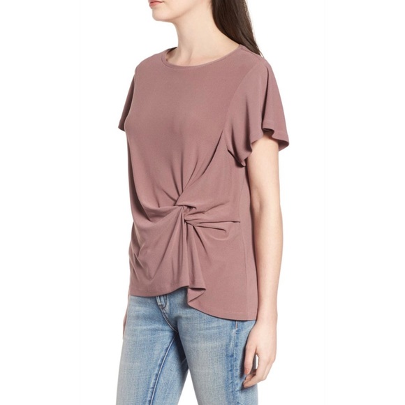 Leith Side Knot Tee, Color: Purple Taupe, Size: S=4-6 - Picture 2 of 5